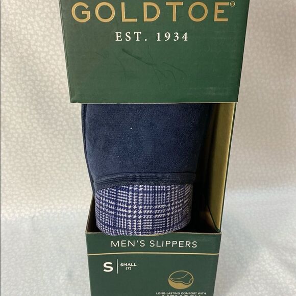 GOLDTOE Men's Size Small (7) Blue Memory Foam Slippers - Picture 7 of 8